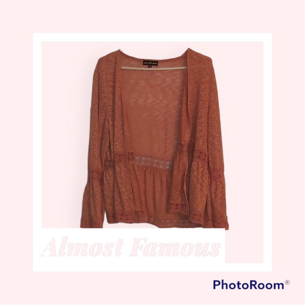 BNWNT bell sleeve crochet detailed sweater